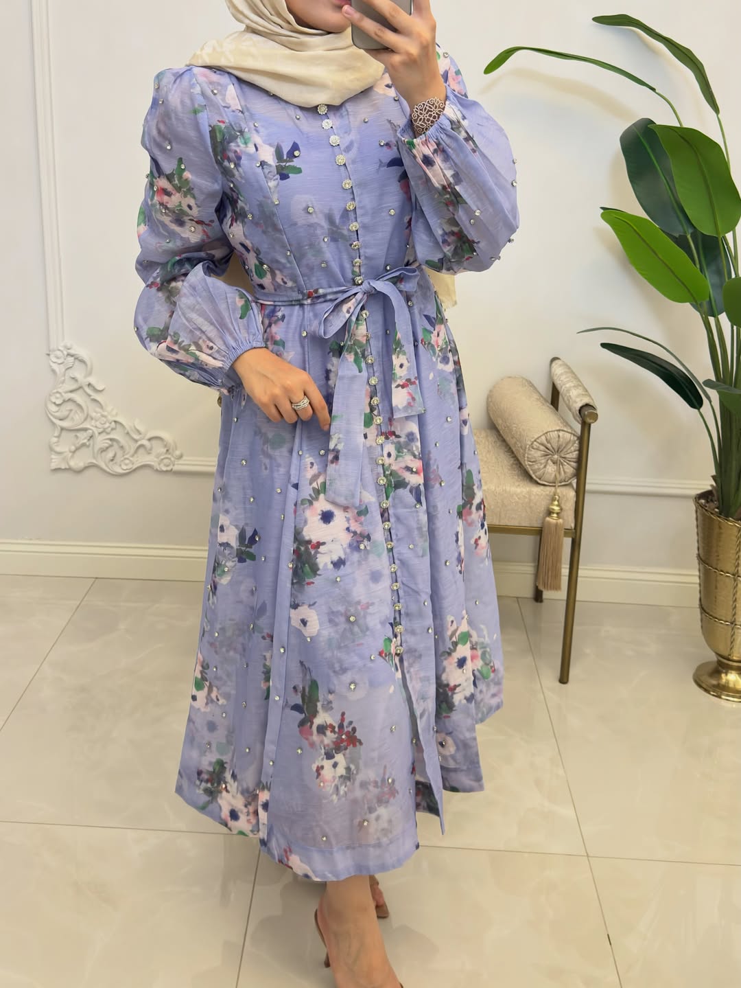 İthal Lavender Bloom Dress