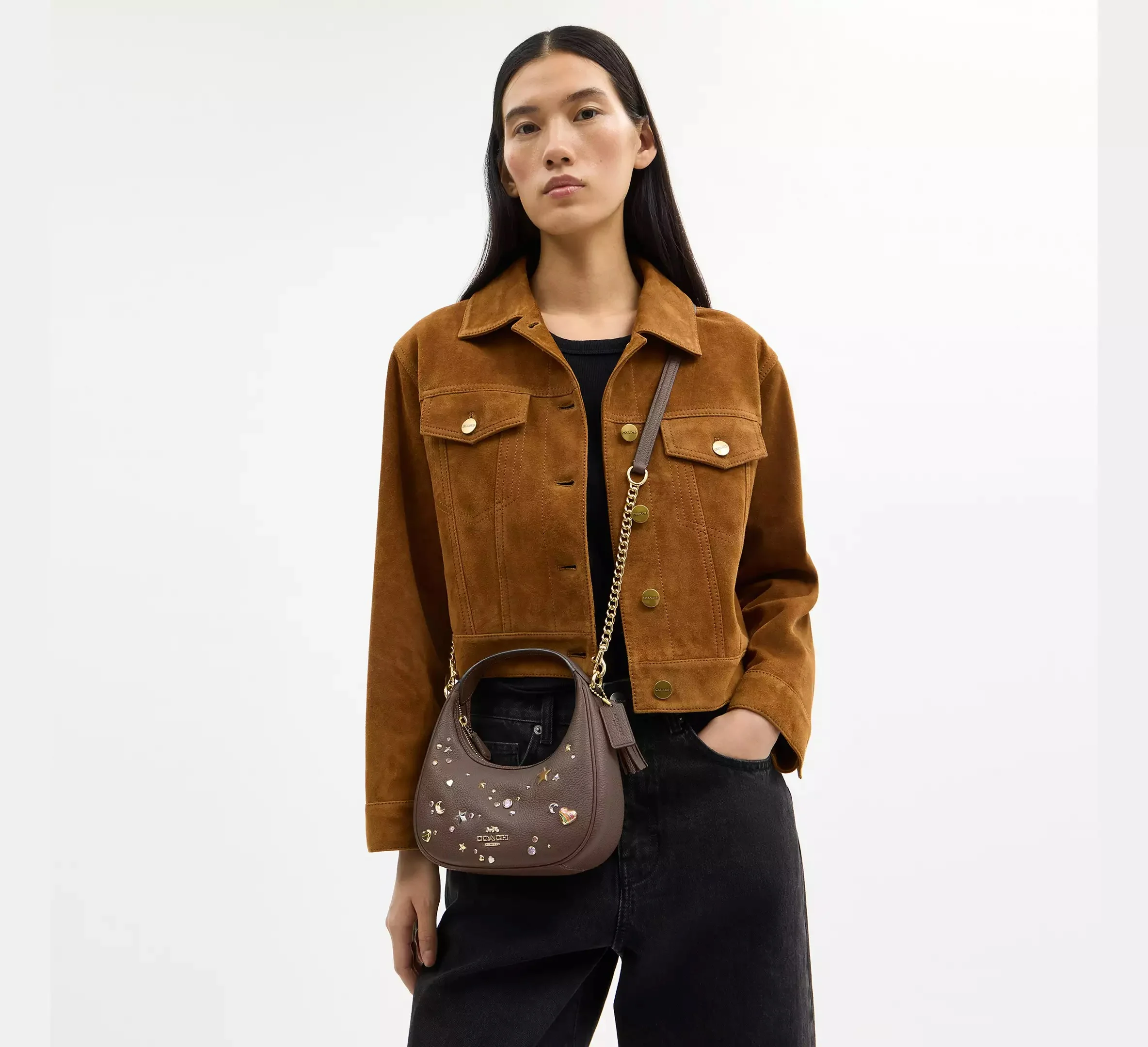Coach Mini Carmen Crossbody Çanta Vizon - Görsel 6