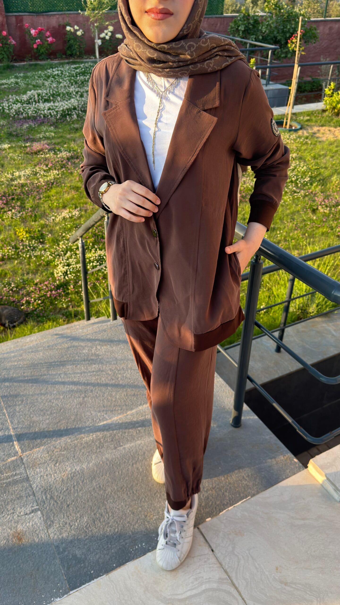 Arma Detaylı Blazer Yaka & Jogger Paça Spor Takım - Görsel 4